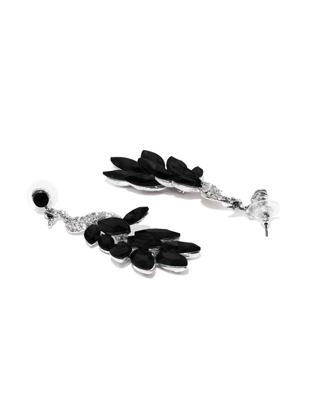 YouBella Jewellery Valentine Collection AAA Swiss Zircon Peacock Earings Fashion Earrings for Girls and Women (Black)