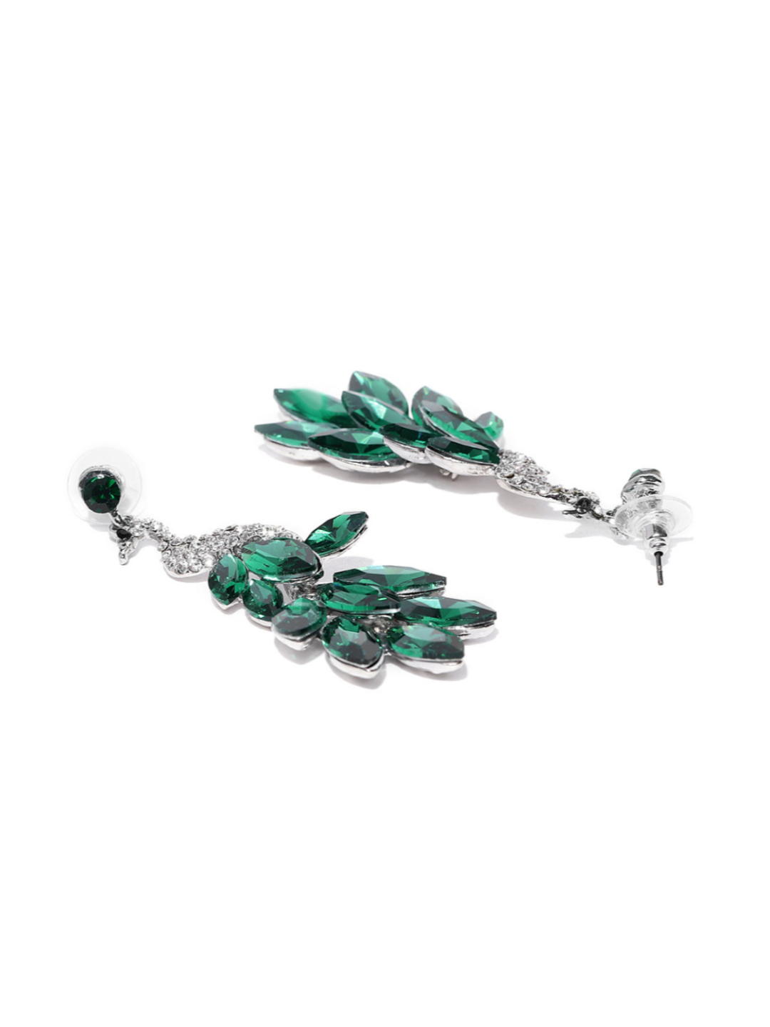 YouBella Jewellery Valentine Collection AAA Swiss Zircon Peacock Earings Fashion Earrings for Girls and Women (Green)