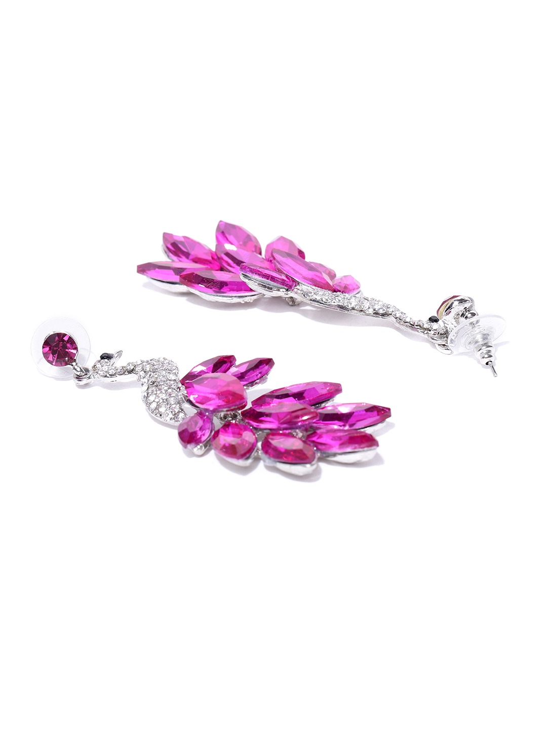 YouBella Jewellery Valentine Collection AAA Swiss Zircon Peacock Earings Fashion Fancy Party Wear Earrings for Girls and Women (Pink)
