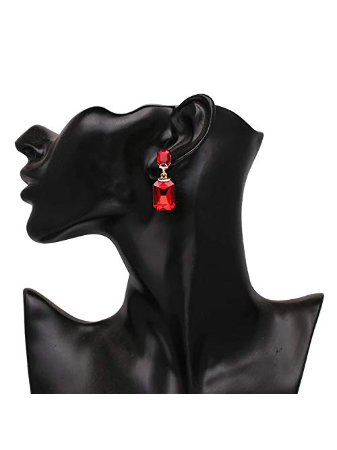 YouBella Jewellery Earings Gold Plated Crystal Drop Earrings for Girls and Women (Red)