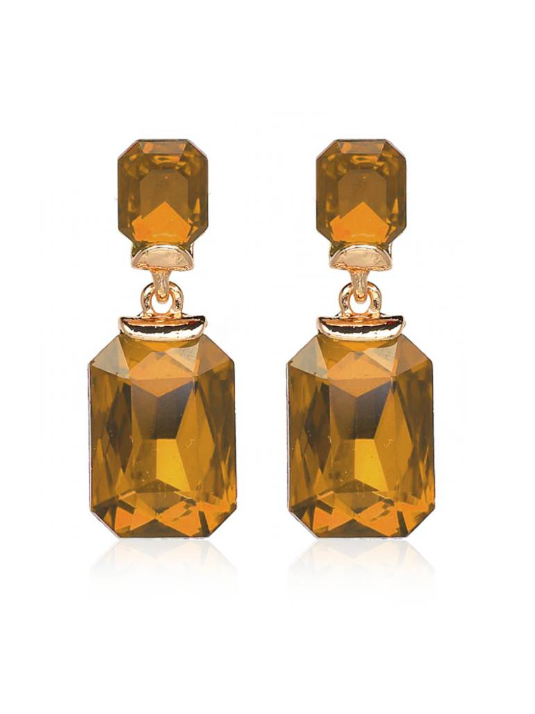 YouBella Jewellery Earings Gold Plated Crystal Drop Earrings for Girls and Women (Brown)