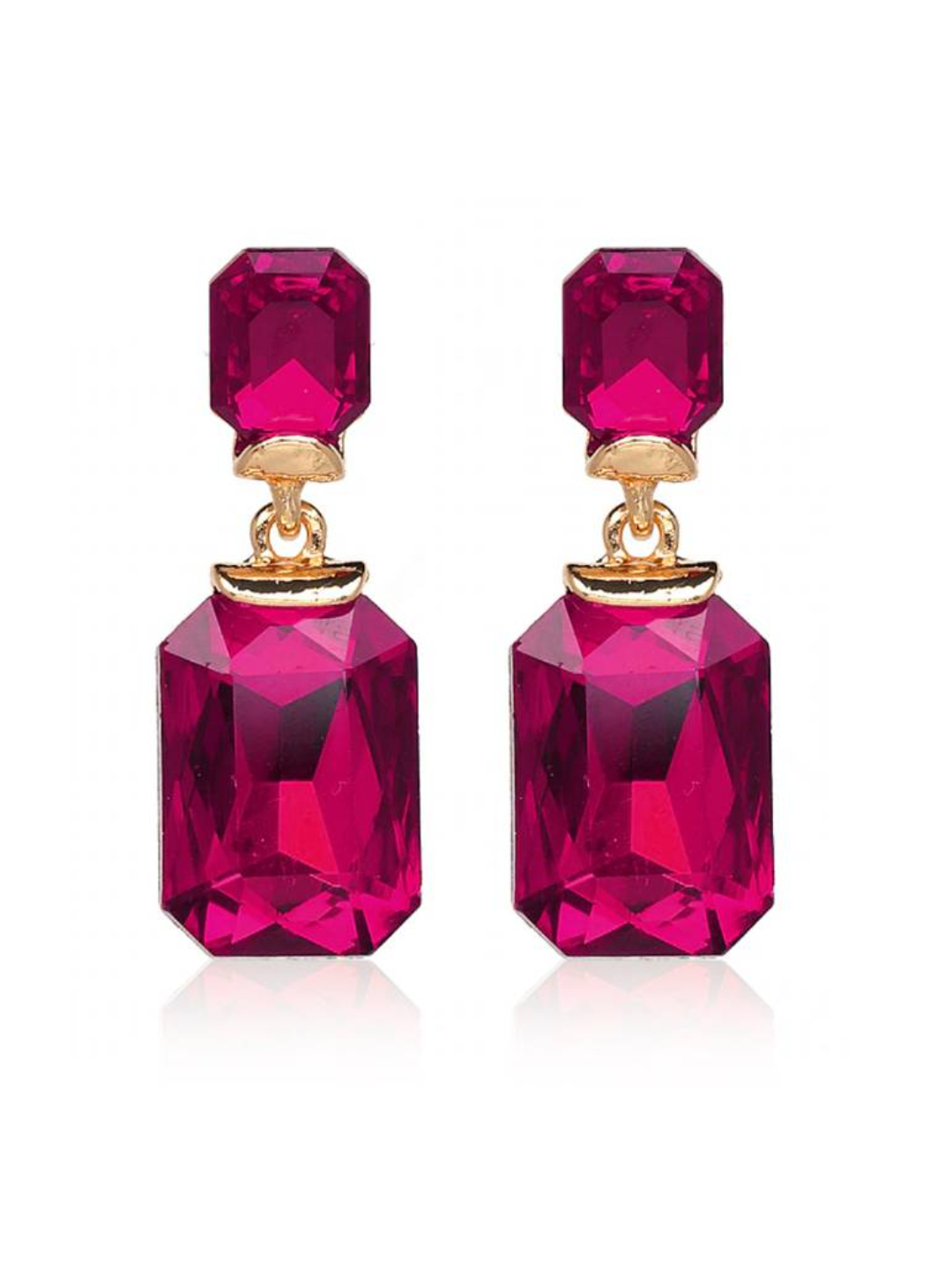 YouBella Jewellery Earings Gold Plated Crystal Drop Earrings for Girls and Women (Pink)
