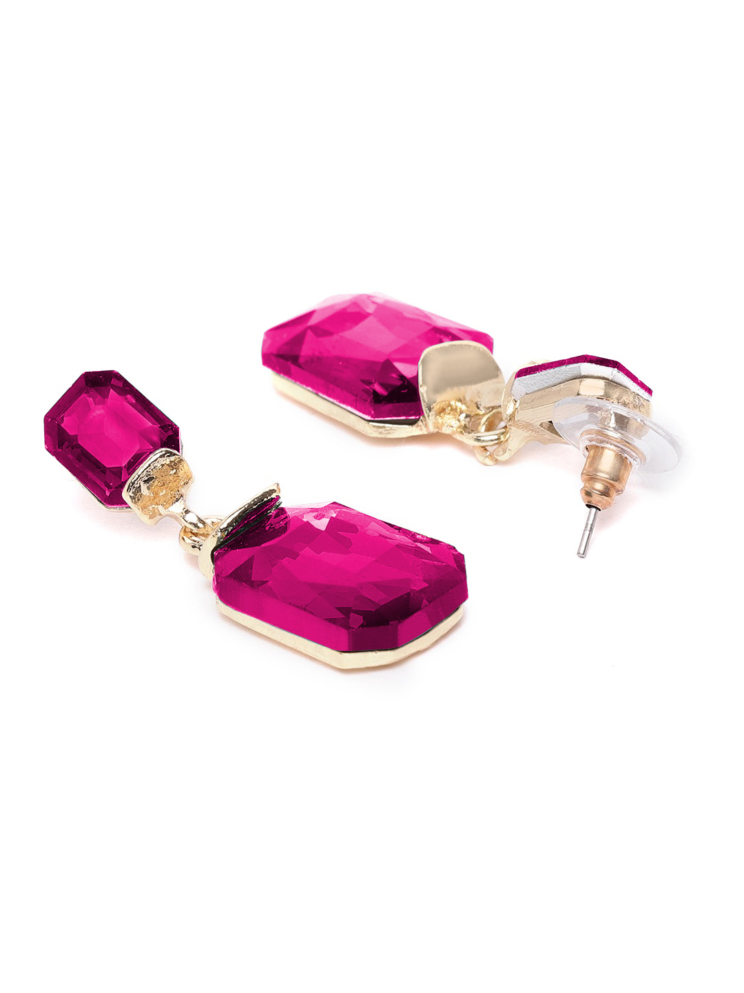 YouBella Jewellery Earings Gold Plated Crystal Drop Earrings for Girls and Women (Pink)