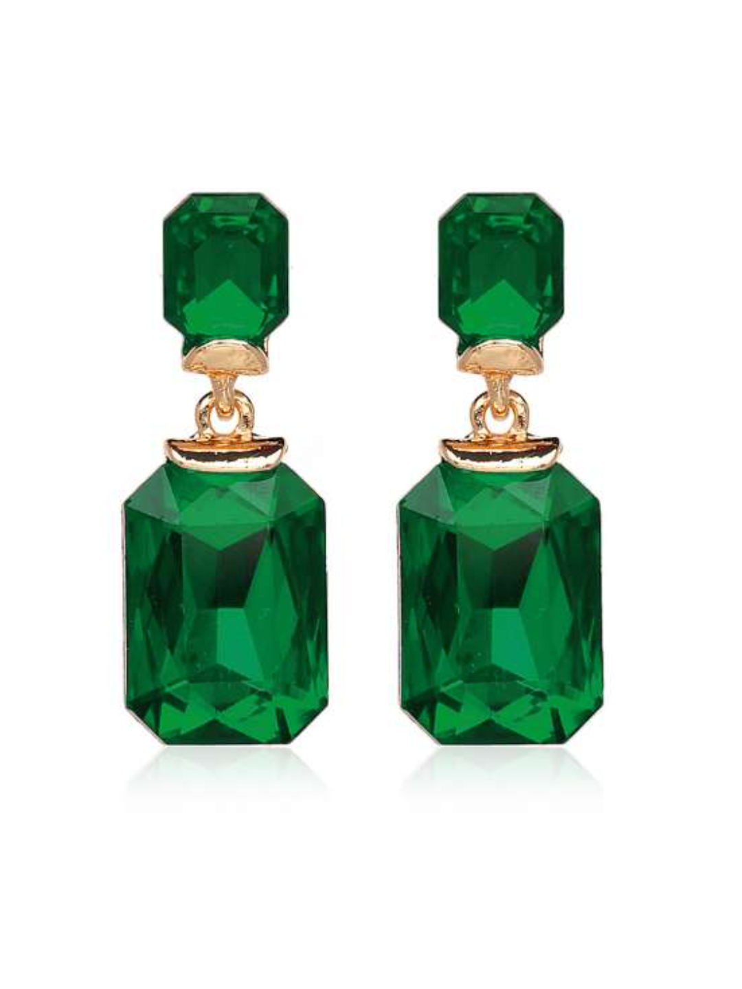 YouBella Jewellery Earings Gold Plated Crystal Drop Earrings for Girls and Women (Green)