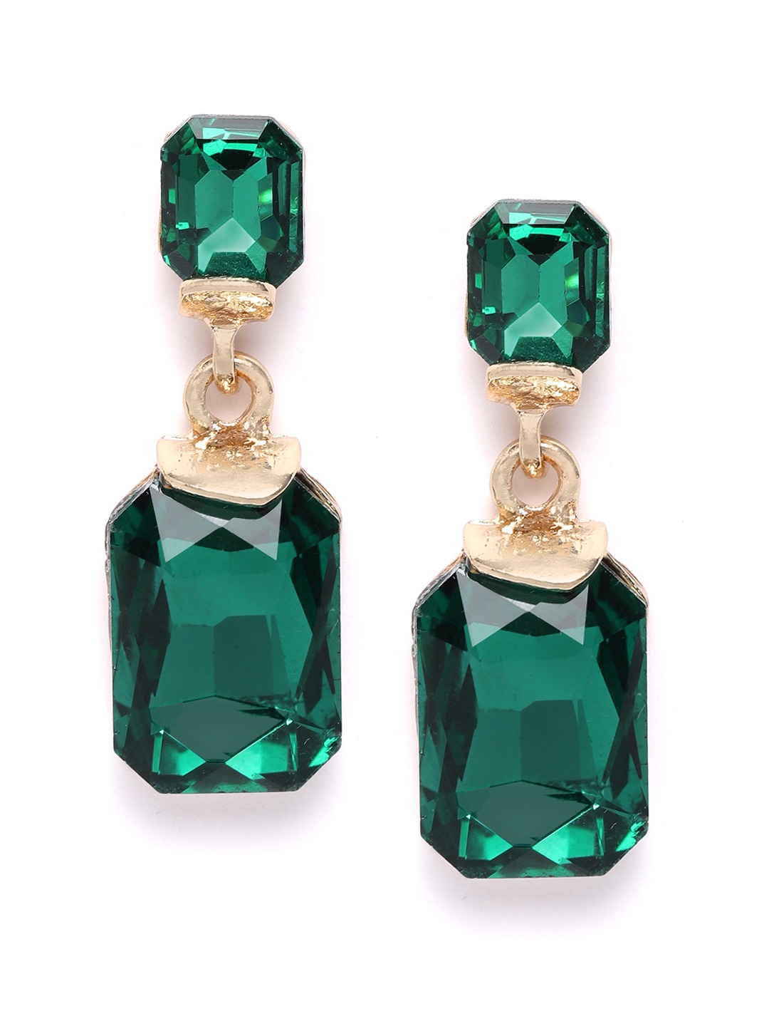 YouBella Jewellery Earings Gold Plated Crystal Drop Earrings for Girls and Women (Green)