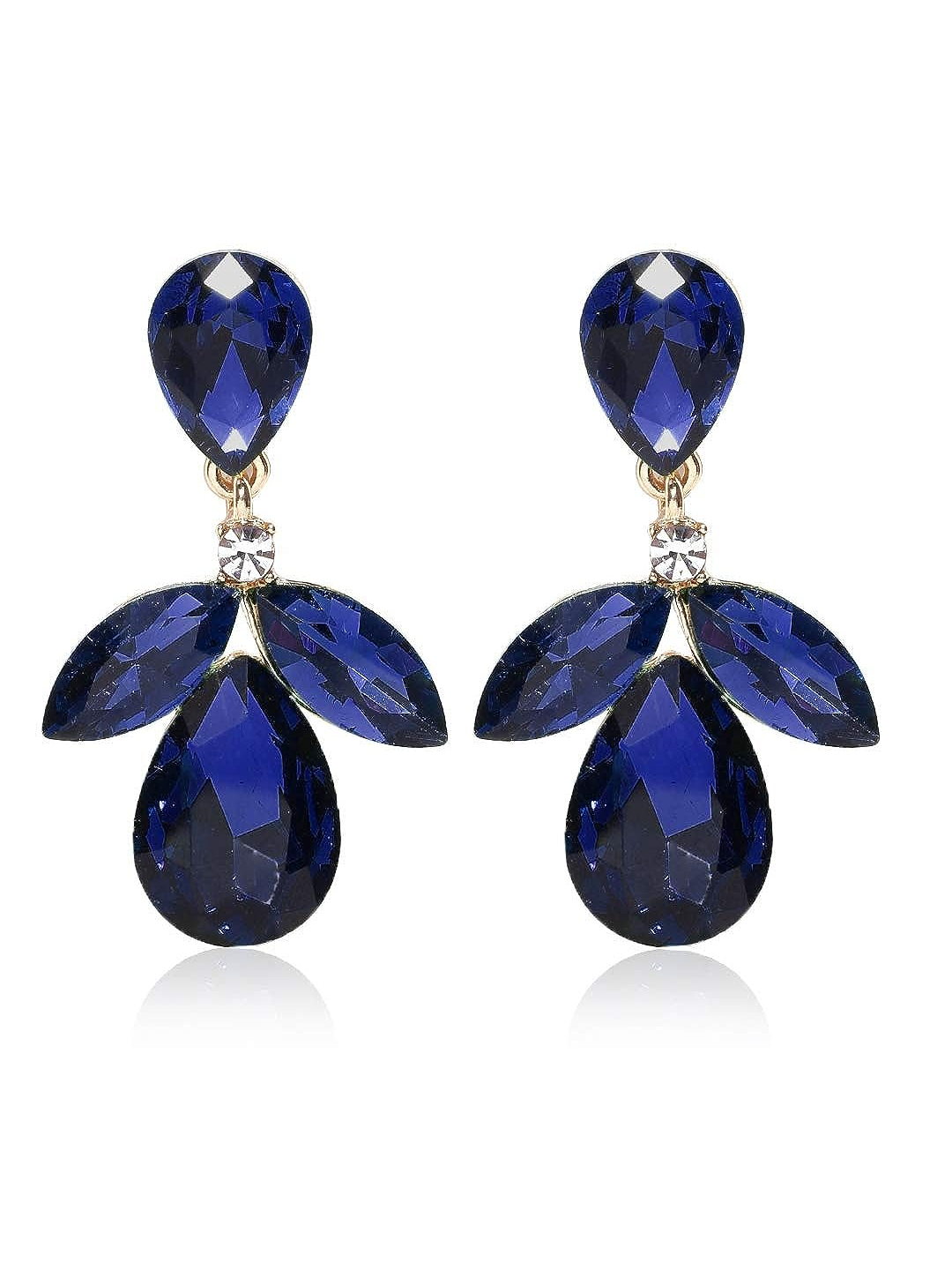 YouBella Jewellery Earrings for women Crystal Earrings for Girls and Women (Blue)