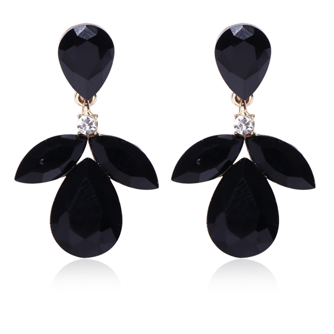 YouBella Jewellery Earrings for women stylish Latest Design Crystal Earrings for Girls and Women (Black)
