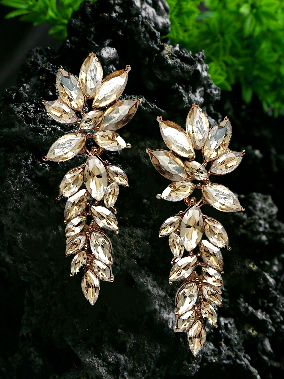 YouBella Jewellery Earrings for women Crystal Earrings for Girls and Women (Wine)