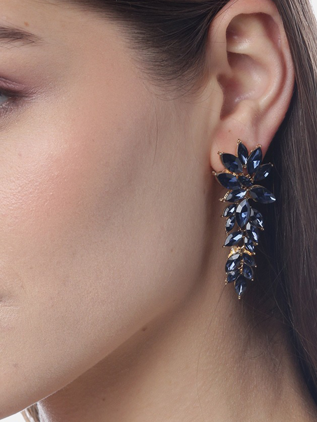 YouBella Jewellery Earrings for women Crystal Earrings for Girls and Women (Blue)