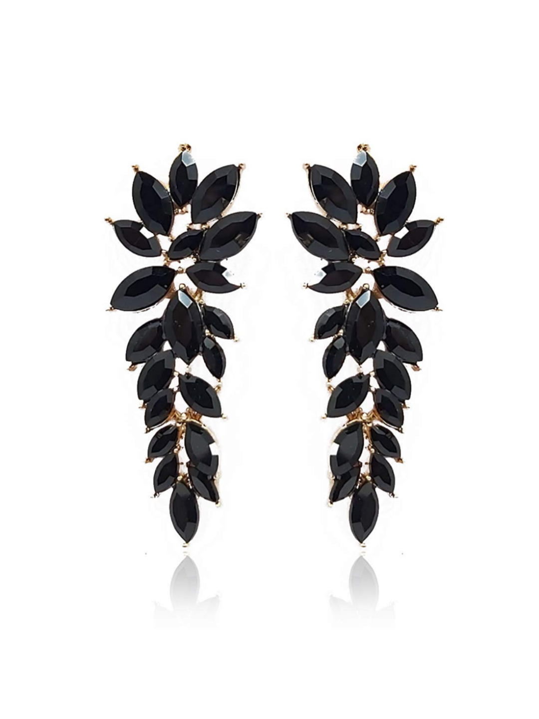 YouBella Jewellery Earrings for women Crystal Earrings for Girls and Women (Black)