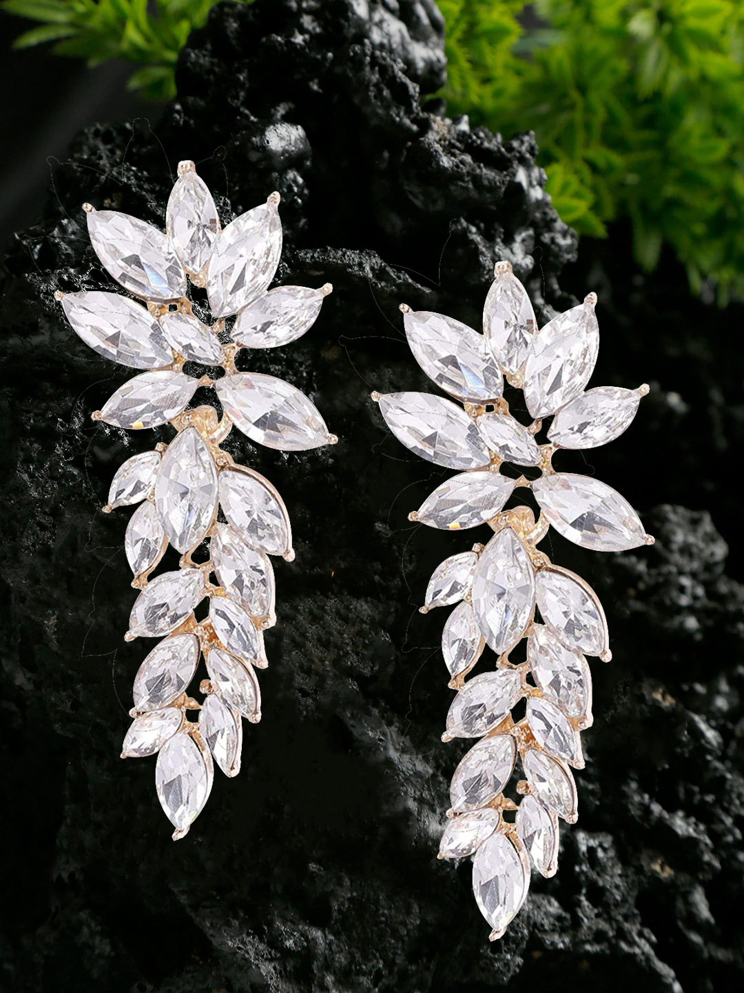 YouBella Jewellery Earrings for women Crystal Earrings for Girls and Women (White)