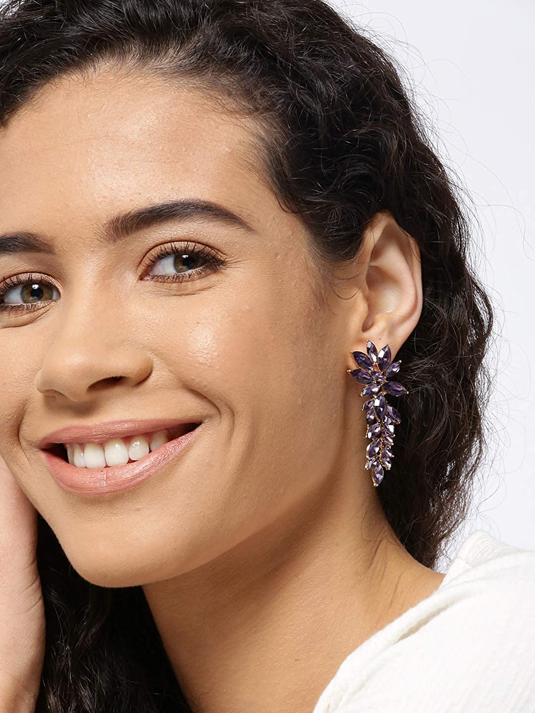 YouBella Gold Plated Crystal Dangler Earrings for Girl's and Women's