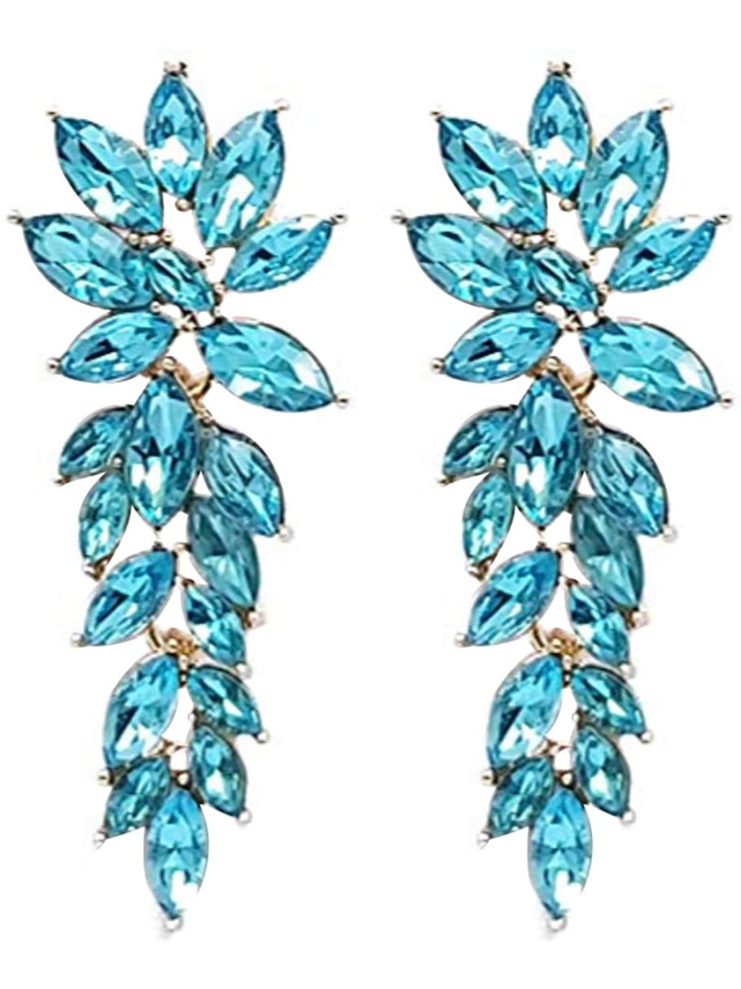 YouBella Jewellery Earrings for women Crystal Earrings for Girls and Women (Aqua Blue)