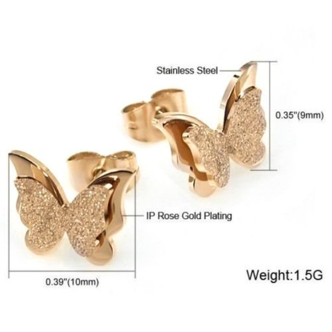 YouBella Stylish Latest Design Butterfly Jewellery Gold Plated Stud Earrings for Women (Golden) (YBEAR_32436)
