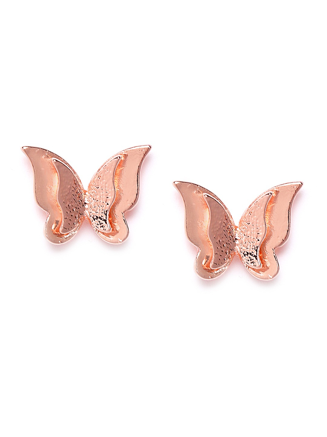YouBella Rose Gold-Plated Butterfly-Shaped Studs