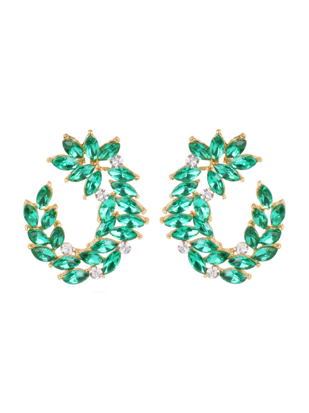 YouBella Jewellery Earings Crystal Earrings for Girls and Women (Green)