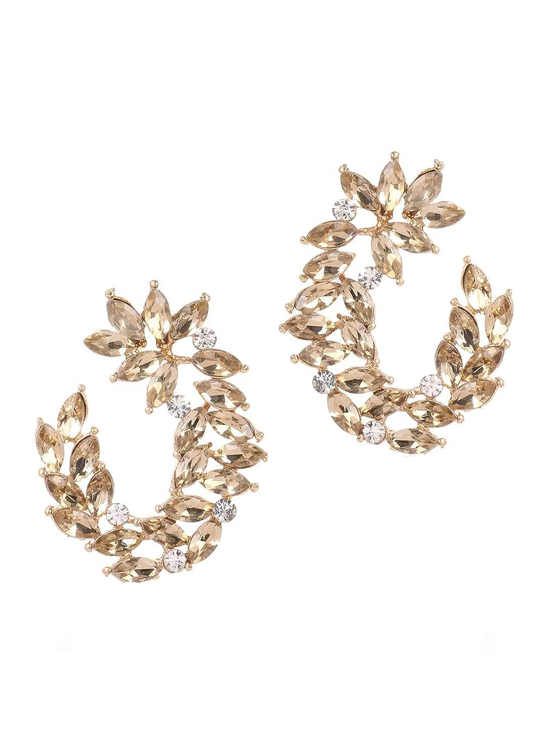 YouBella Jewellery Earings Crystal Earrings for Girls and Women (Brown)