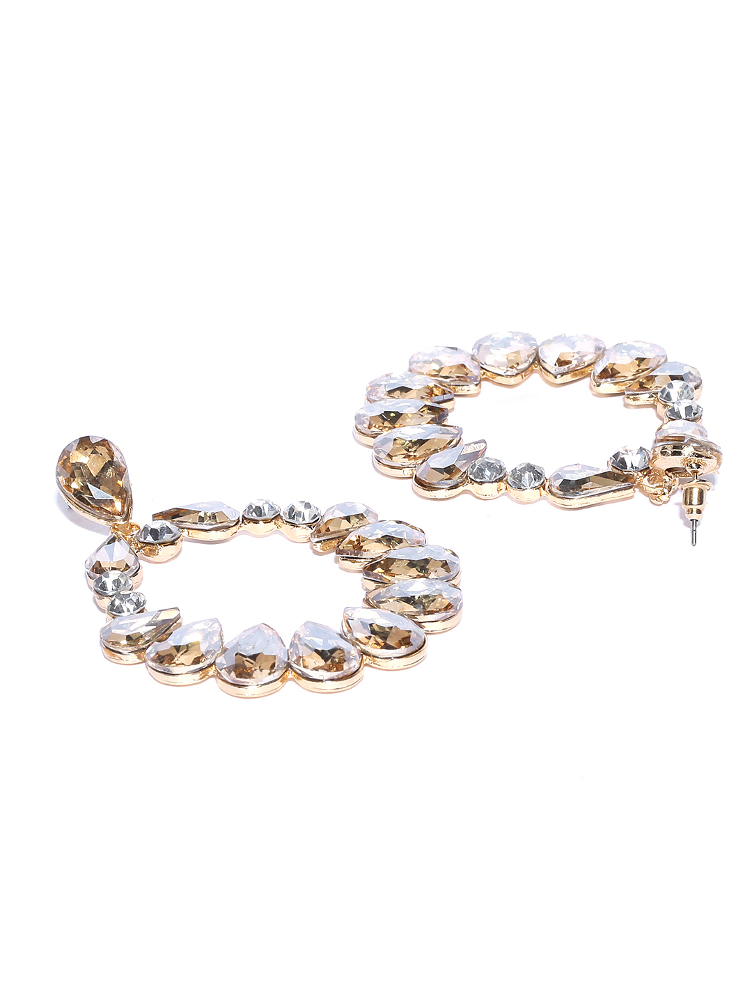 YouBella Jewellery Crystal Round Gold Plated Earrings For Girls and Women