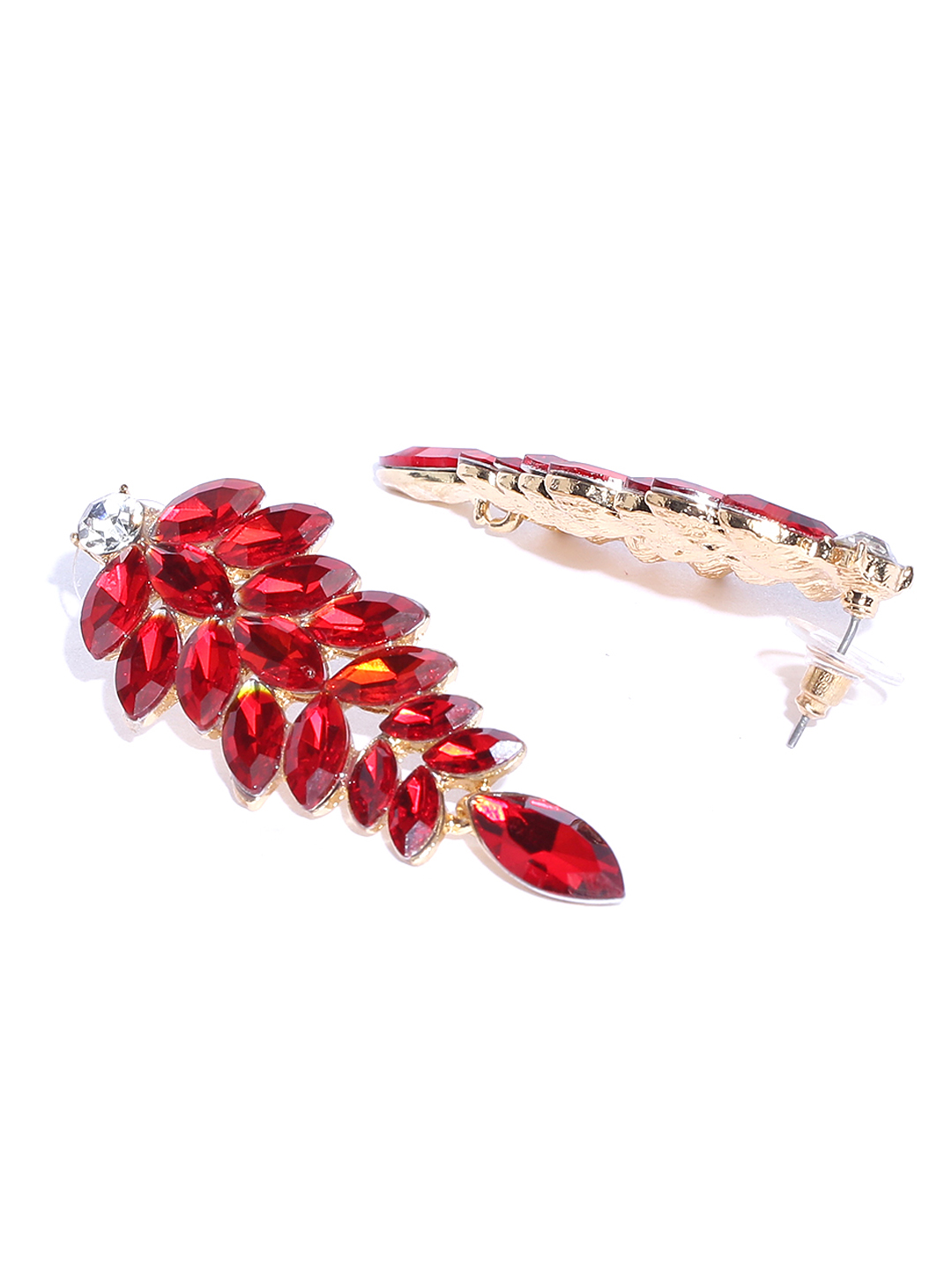 YouBella Earrings for women Latest design stylish Jewellery Valentine Collection Crystal Earings Fashion Fancy Party Wear Earrings for Girls and Women (Red)