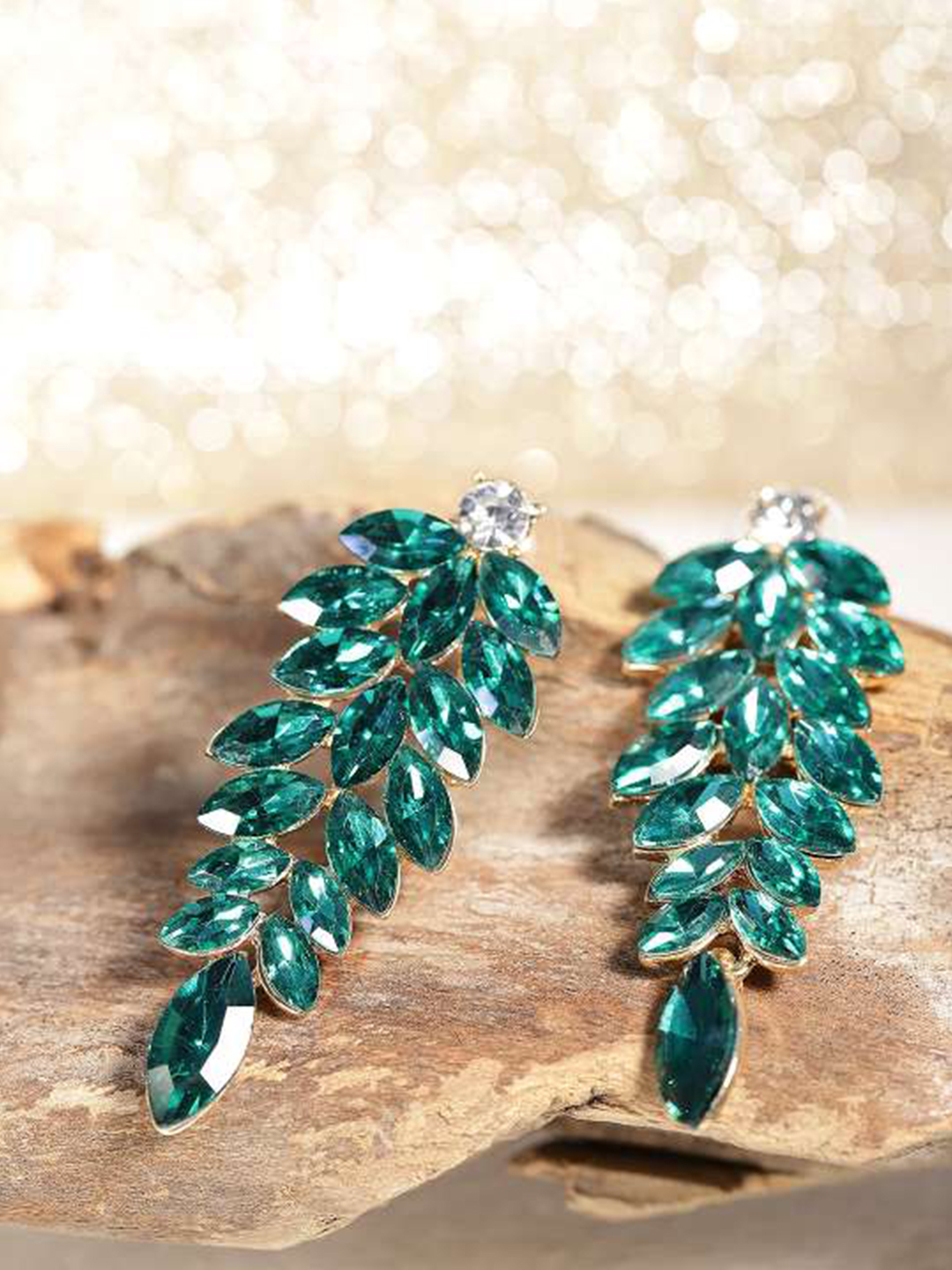 YouBella Earrings for women Jewellery Valentine Collection Swiss Zircon Earings Fashion Earrings for Girls and Women (Green)