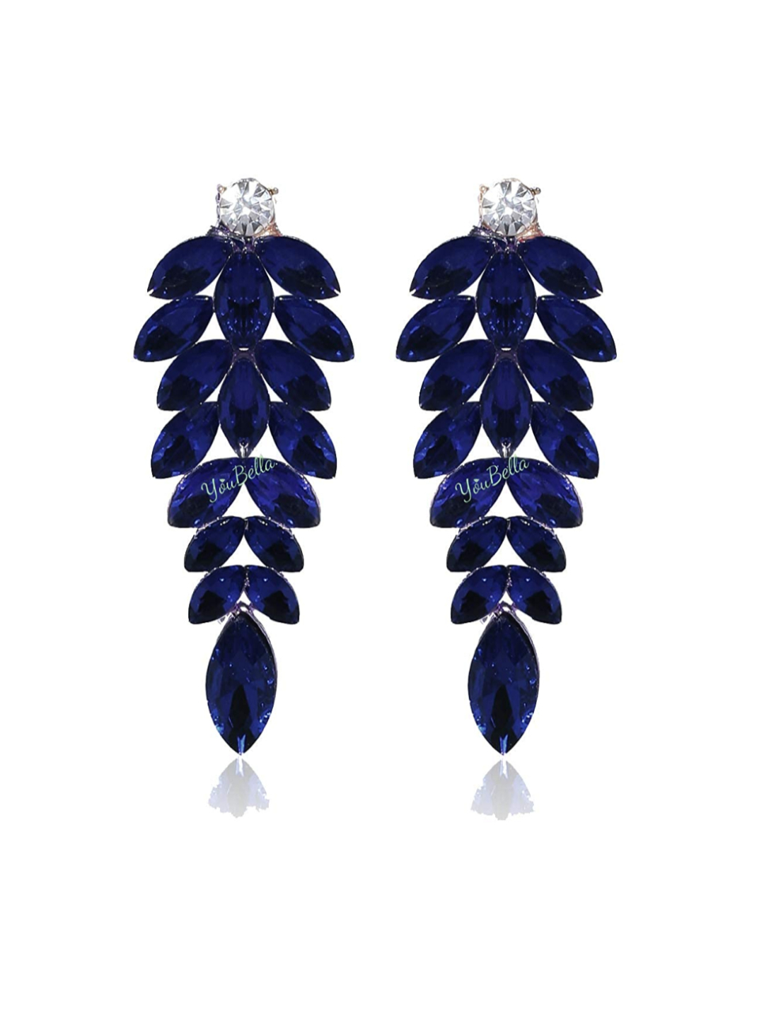 YouBella Earrings for women Jewellery Valentine Collection Swiss Zircon Earings Fashion Earrings for Girls and Women (Blue)