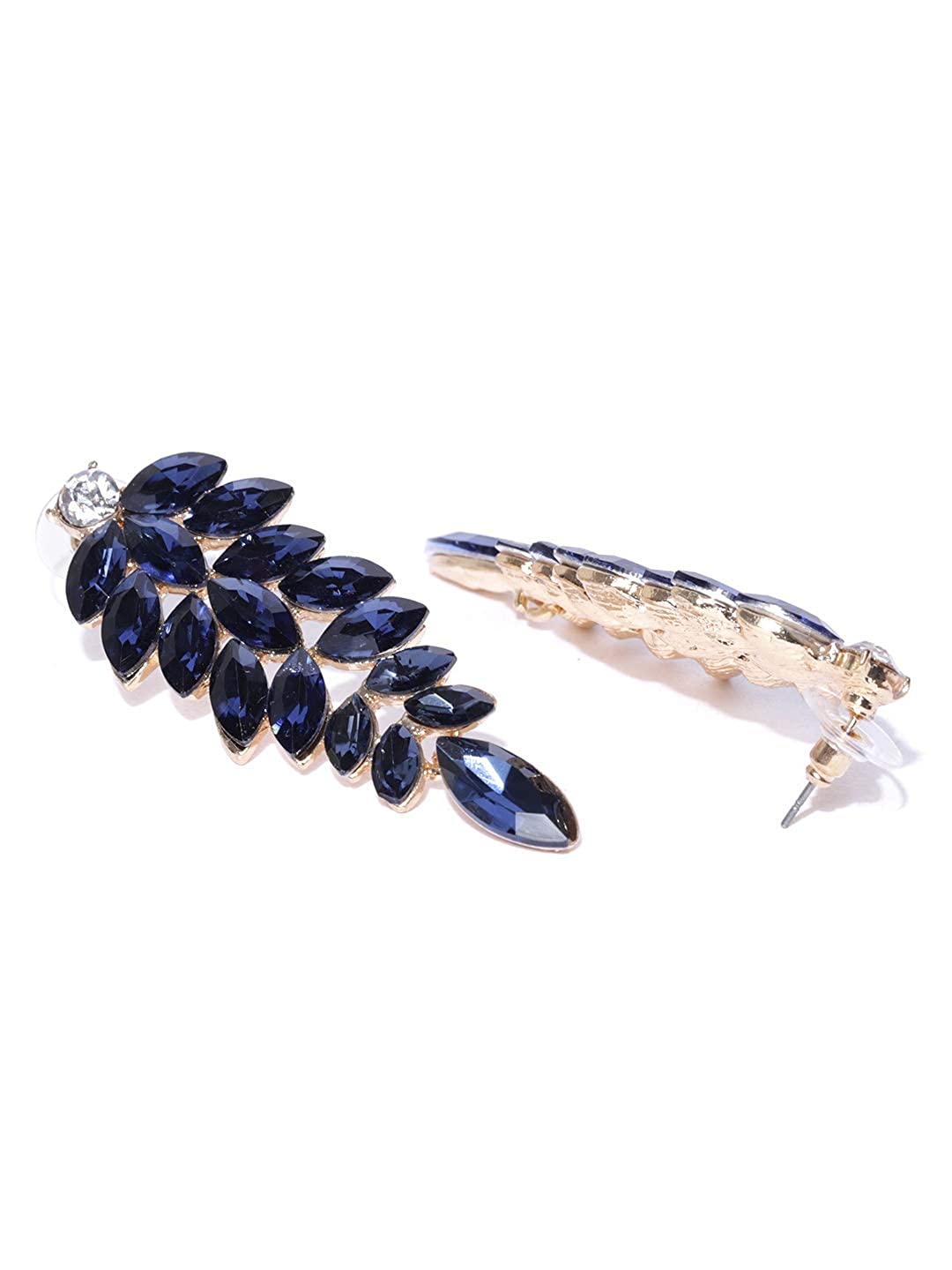 YouBella Gold Plated Latest design stylish Jewellery Valentine Collection Crystal Fashion Fancy Party Wear Blue Earrings for Girl's and Women's