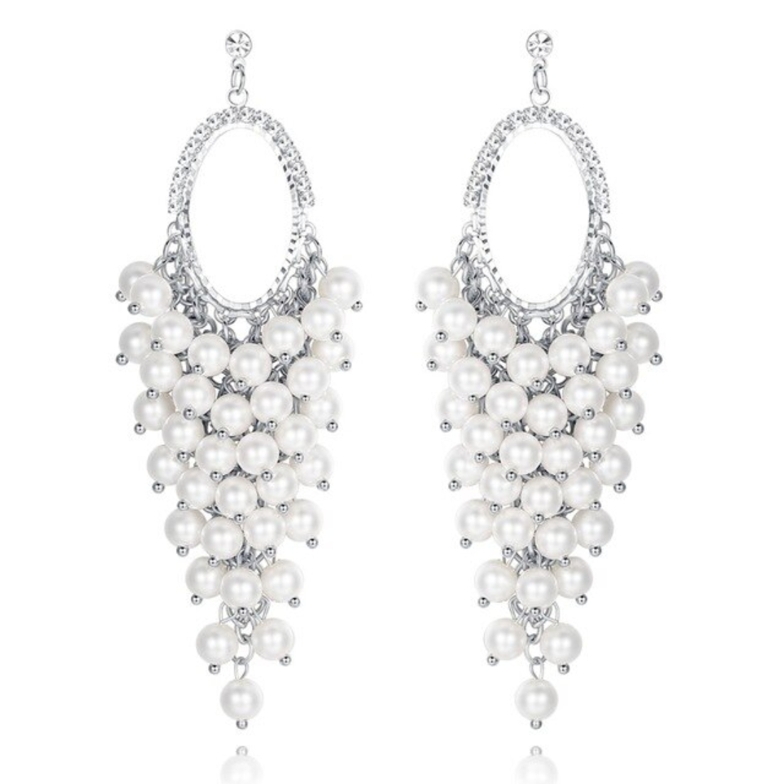 YouBella Silver Plated Valentine Collection Crystal Earrings for Girls and Women