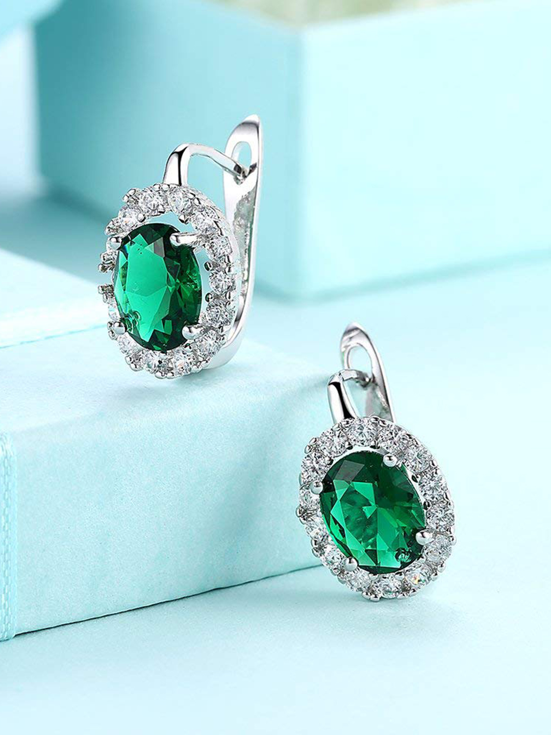 YouBella Jewellery Earings for women Crystal Earrings for Girls and Women (Green)