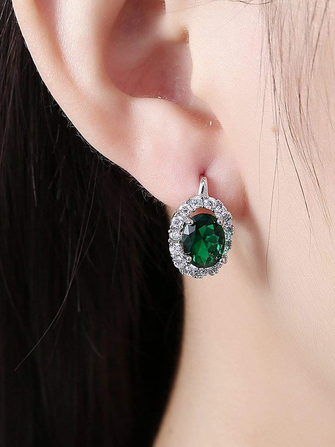 YouBella Jewellery Earings for women Crystal Earrings for Girls and Women (Green)