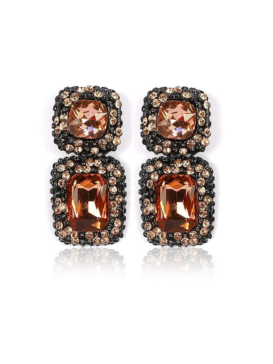 YouBella Jewellery Earrings for women Crystal Earrings for Girls and Women (Brown)