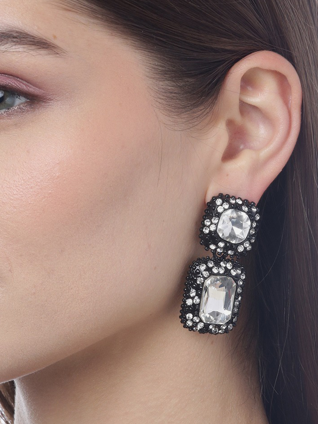 YouBella Jewellery Earrings for women Crystal Earrings for Girls and Women (White)