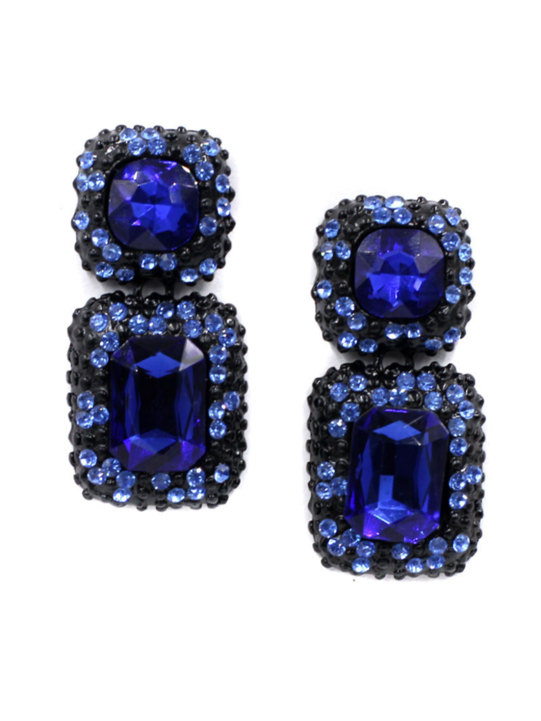 YouBella Crystal Base Metal Stylish Latest Design Blue Earrings for Girl's and Women's