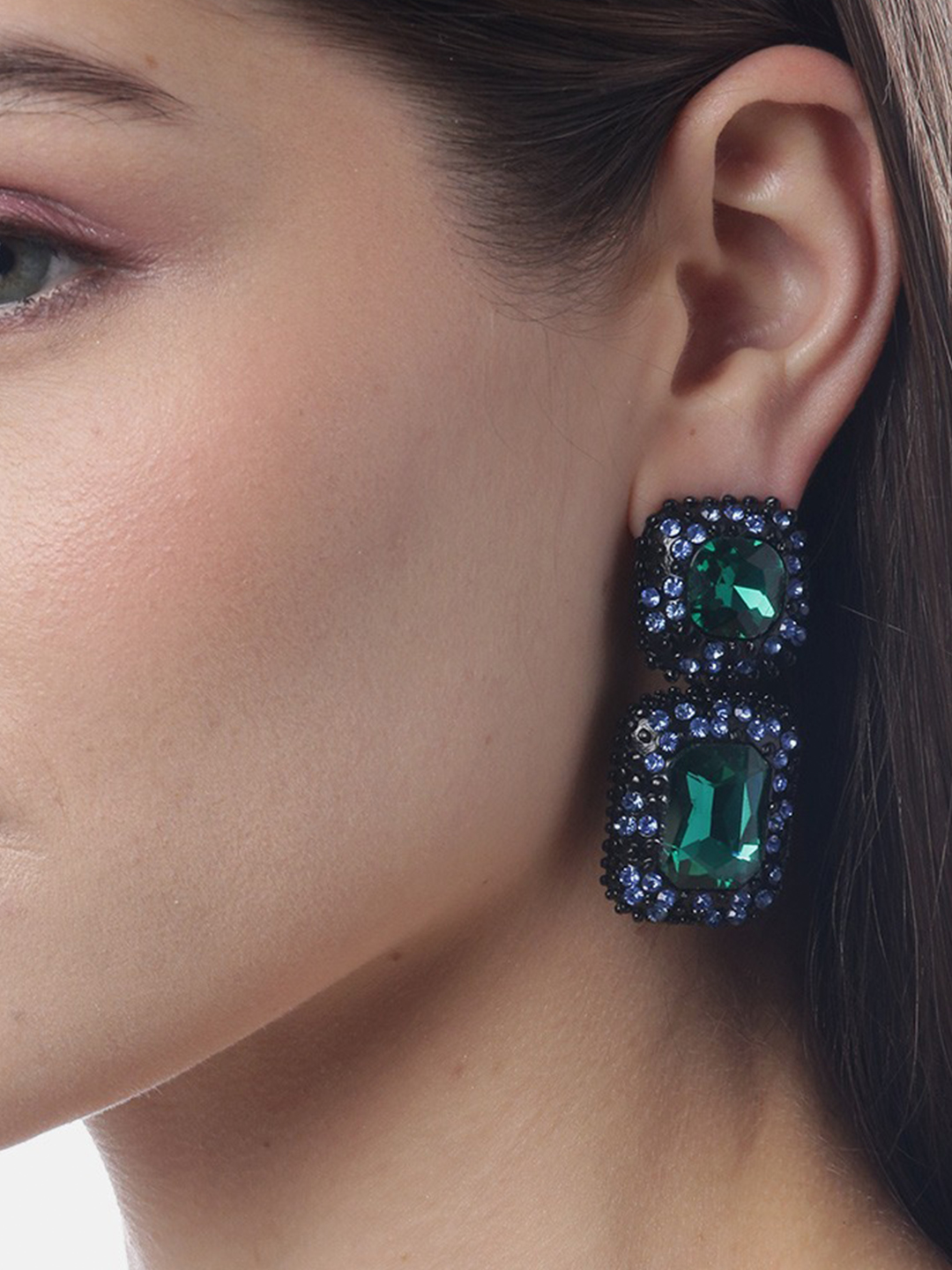 YouBella Jewellery Earrings for women Crystal Earrings for Girls and Women (Green)