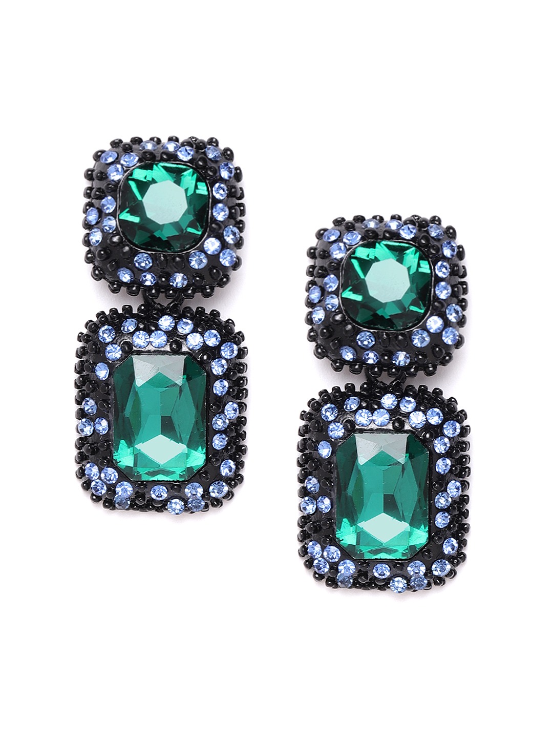 YouBella Crystal Base Metal Stylish Latest Design Green Earrings for Girl's and Women's