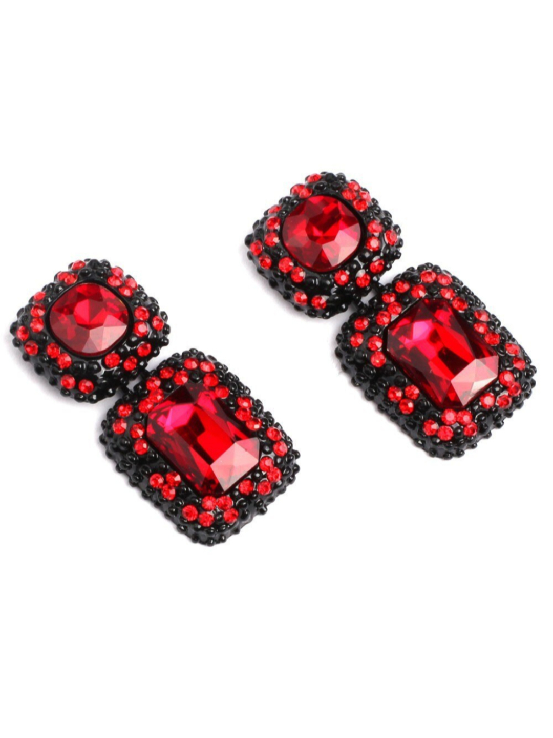 YouBella Crystal Base Metal Stylish Latest Design Red Earrings for Girl's and Women's