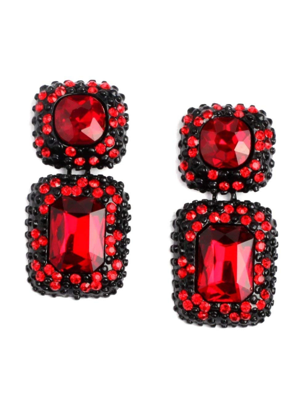 YouBella Jewellery Earrings for women Crystal Earrings for Girls and Women (Red)
