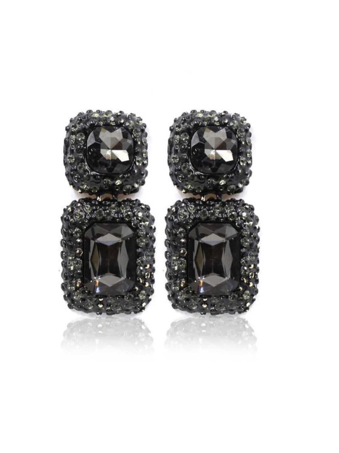 YouBella Base Metal Jewellery Stylish Latest Design Crystal Black Earrings for Girl's and Women's