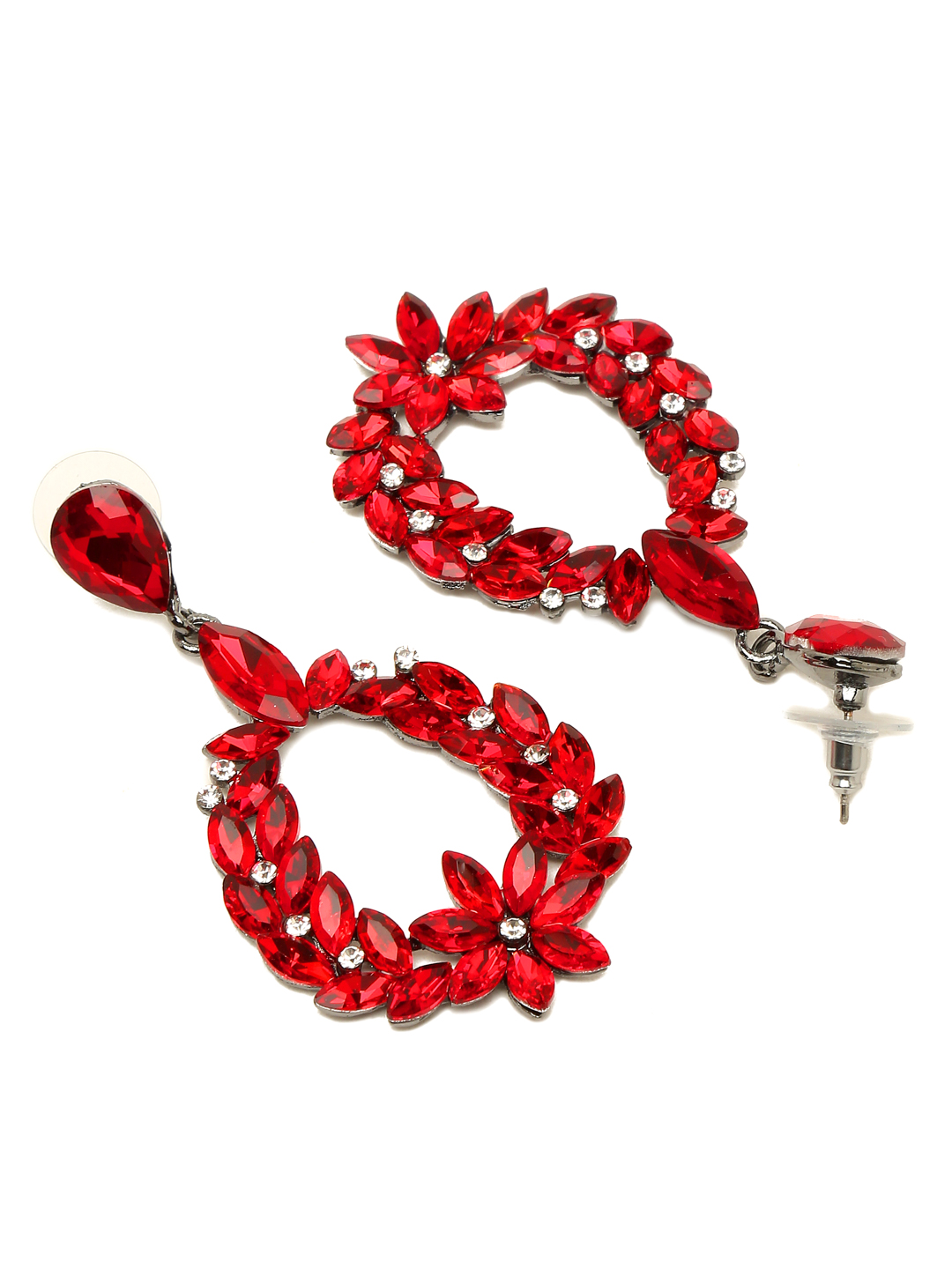 YouBella Jewellery Valentine Collection AAA Swiss Zircon Earings Earrings for Girls and Women (RED)