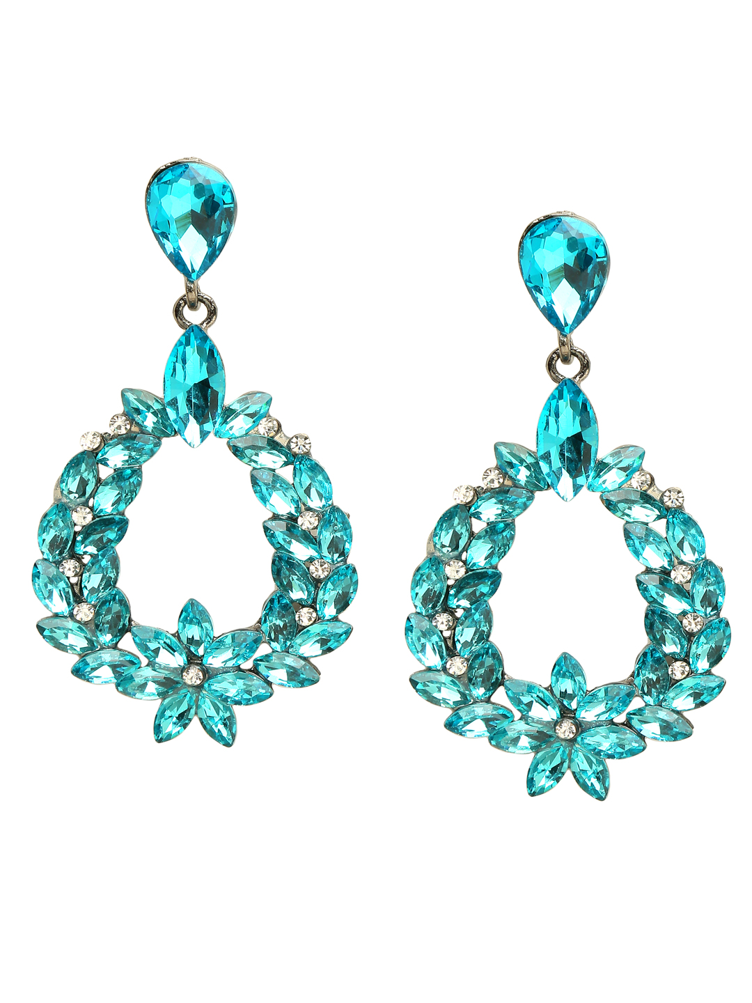 YouBella Jewellery Valentine Collection AAA Swiss Zircon Earings Earrings for Girls and Women (AQUA BLUE)