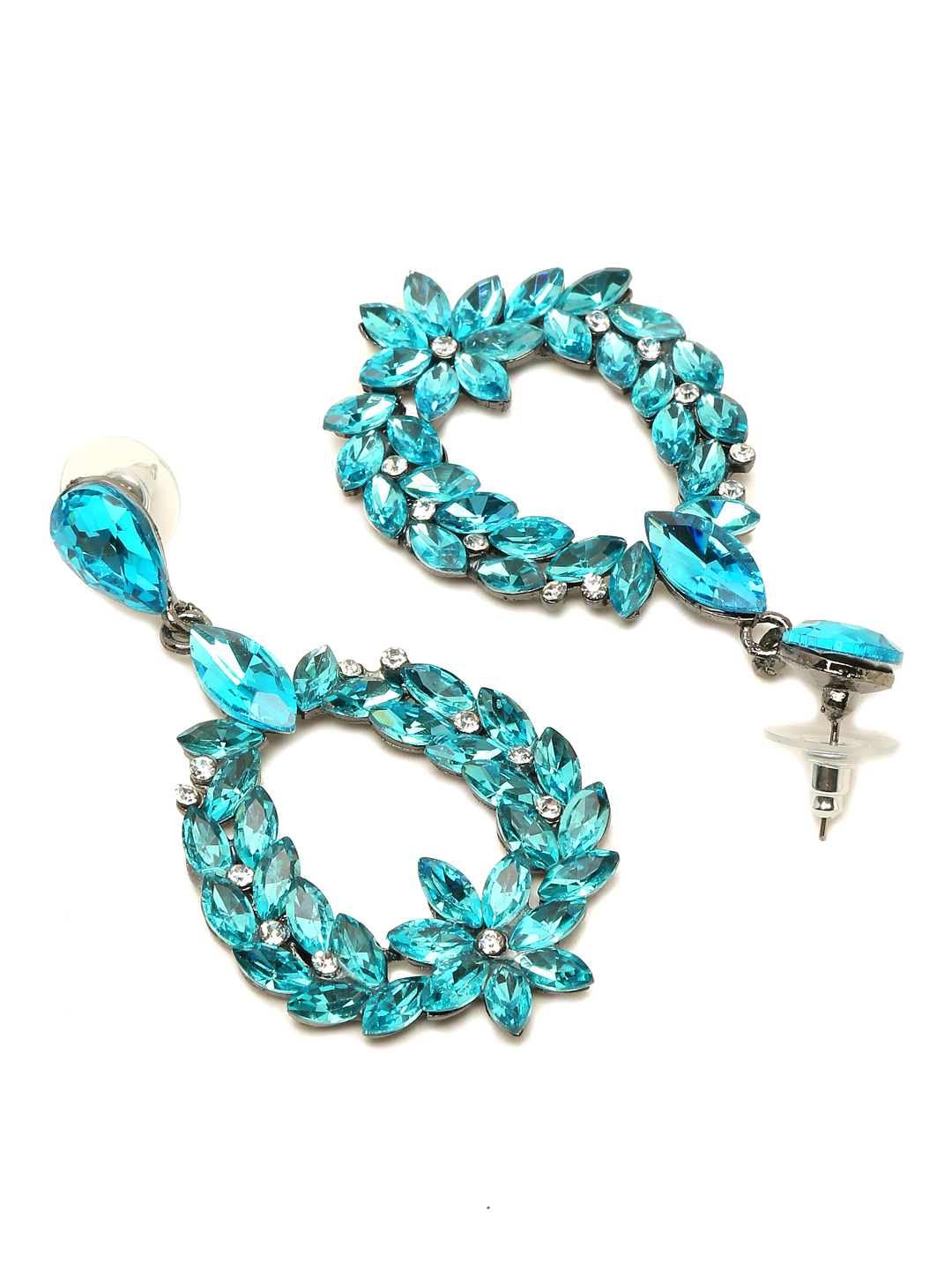 YouBella Jewellery Valentine Collection AAA Swiss Zircon Earings Earrings for Girls and Women (AQUA BLUE)