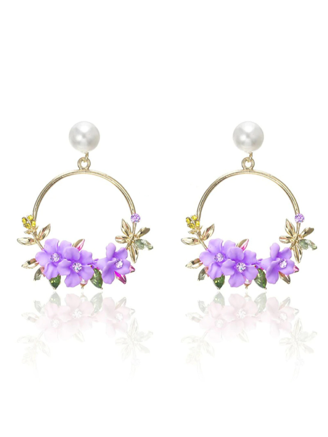YouBella Jewellery Earrings for women stylish Floral Resin Earrings for Girls and Women (Purple)