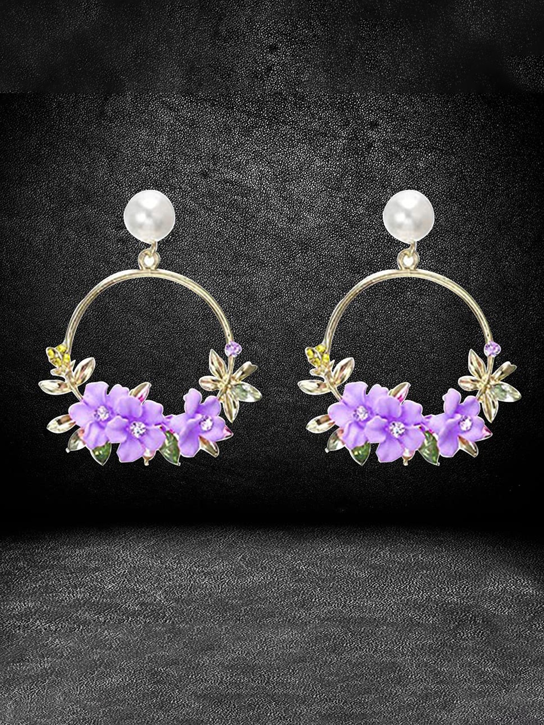 YouBella Jewellery Earrings for women stylish Floral Resin Earrings for Girls and Women (Purple)
