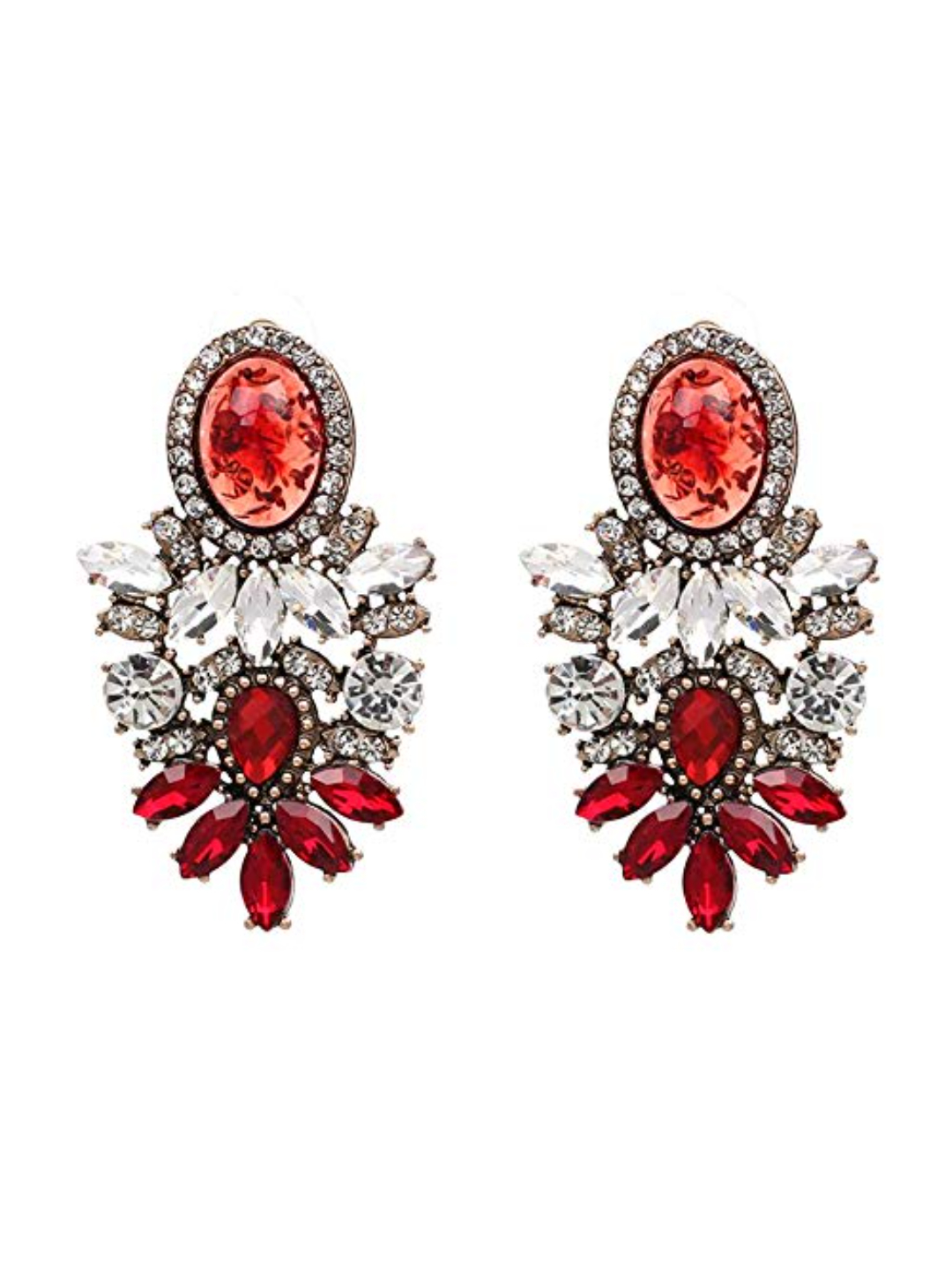 YouBella Jewellery Earrings for women stylish Resin Earrings for Girls and Women (Red)