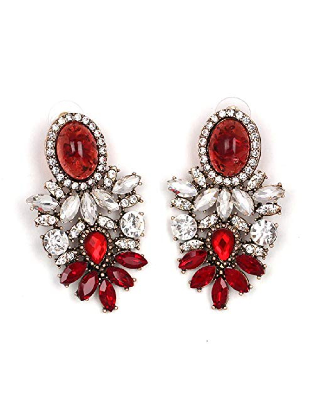 YouBella Jewellery Earrings for women stylish Resin Earrings for Girls and Women (Red)