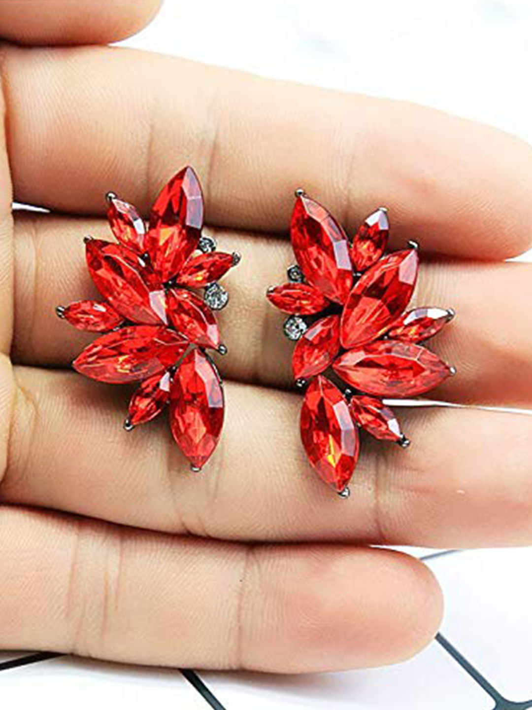 YouBella Fashion Jewellery Earrings for Girls and Women (Red)