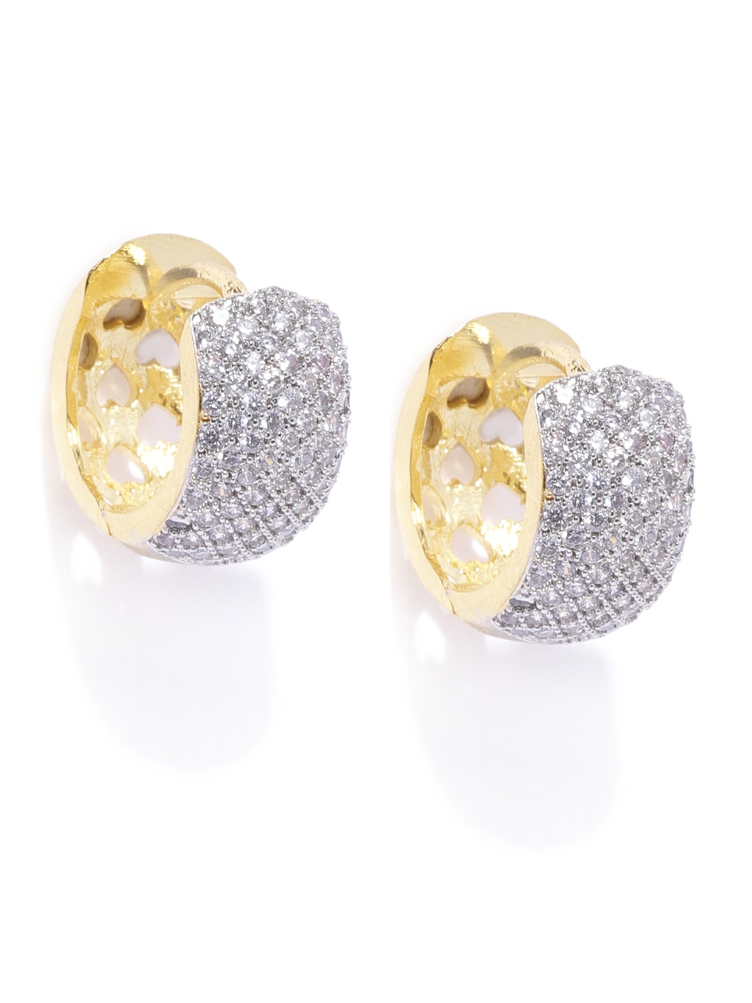 YouBella Gold-Plated Stone-Studded Circular Hoop Earrings