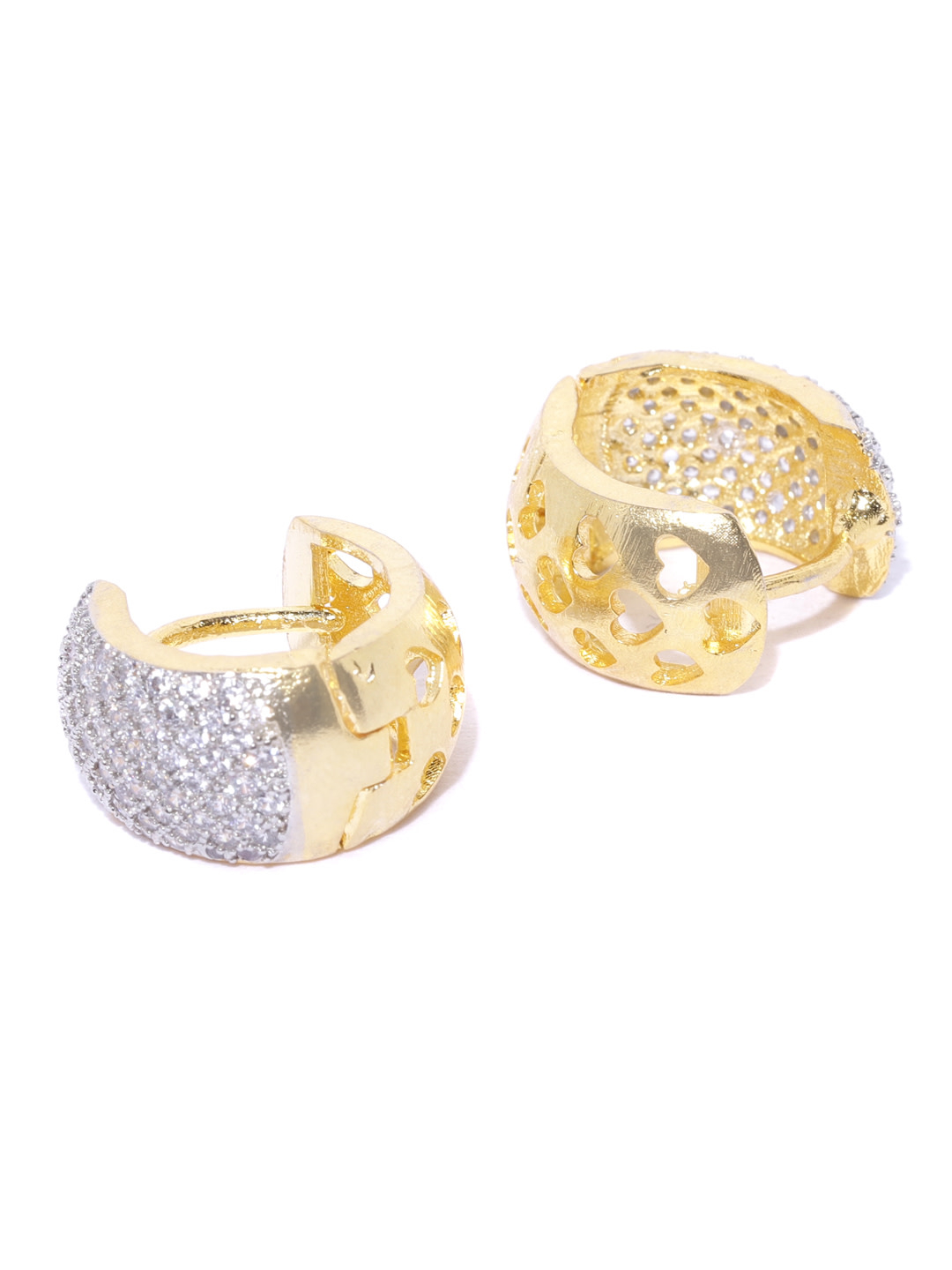 YouBella Gold-Plated Stone-Studded Circular Hoop Earrings