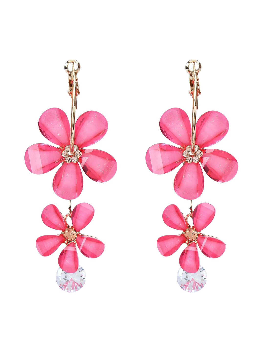 YouBella Jewellery Earrings for women Crystal Earrings for Girls and Women (Pink)