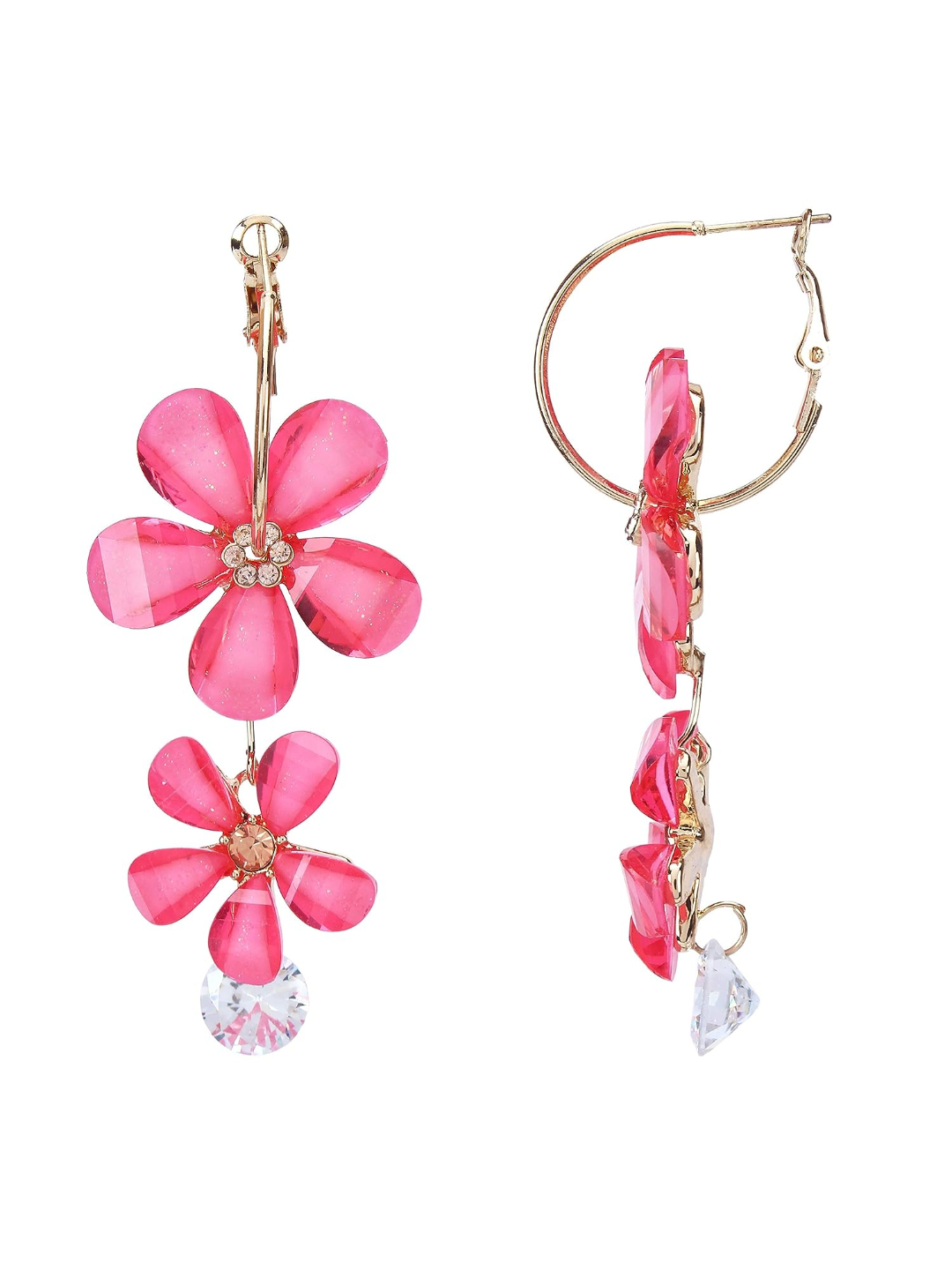 YouBella Jewellery Earrings for women Crystal Earrings for Girls and Women (Pink)