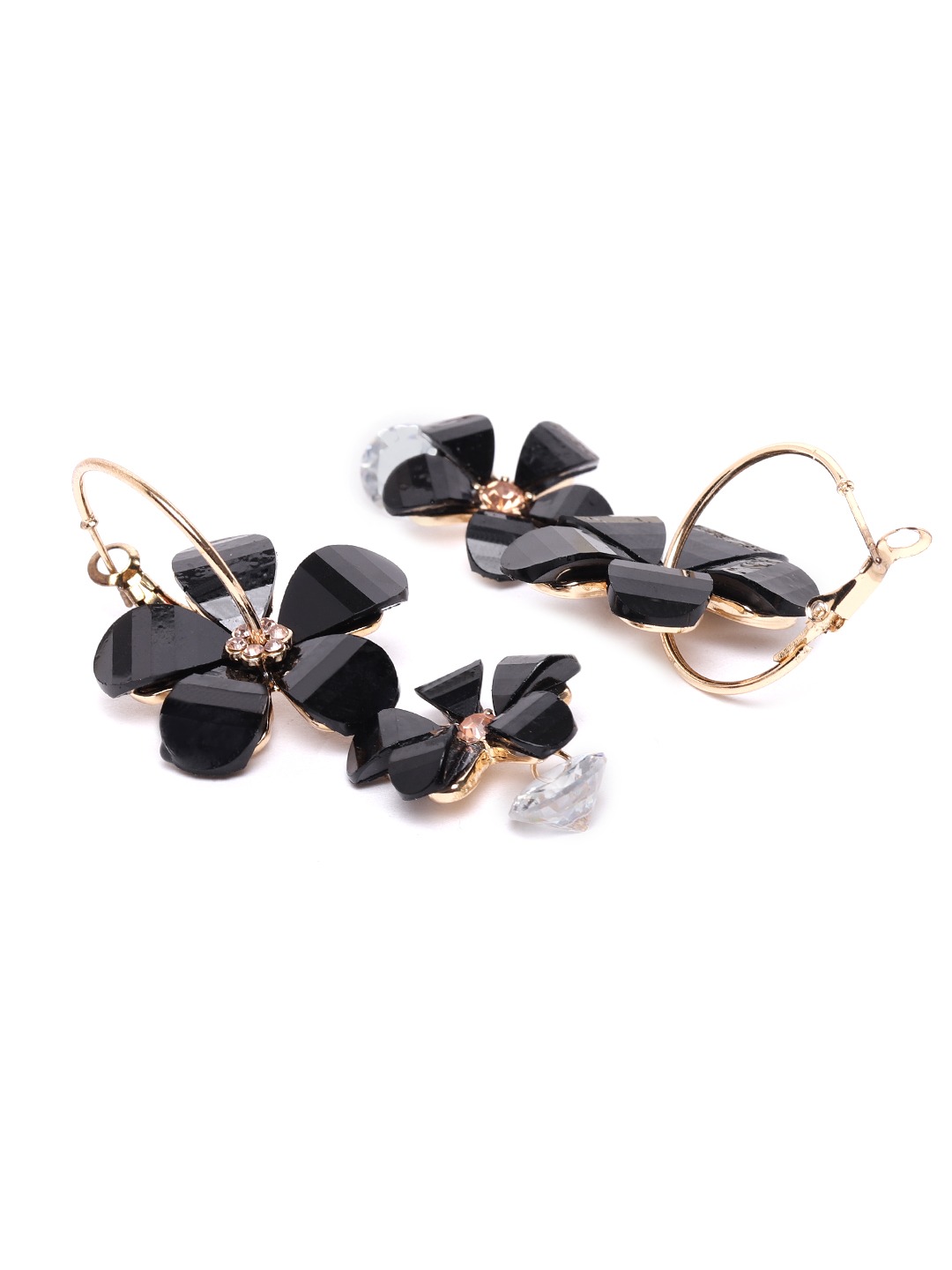 YouBella Jewellery Ear rings for women Crystal Earrings for Girls and Women (Black)